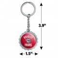 Bradley University Braves Keychain Chrome Plated Metal Pop Cap Bottle Opener
