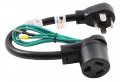 Ac Works 30 Amp 4-prong Dryer Wall Outlet Adapter To 3-prong 30a Plug