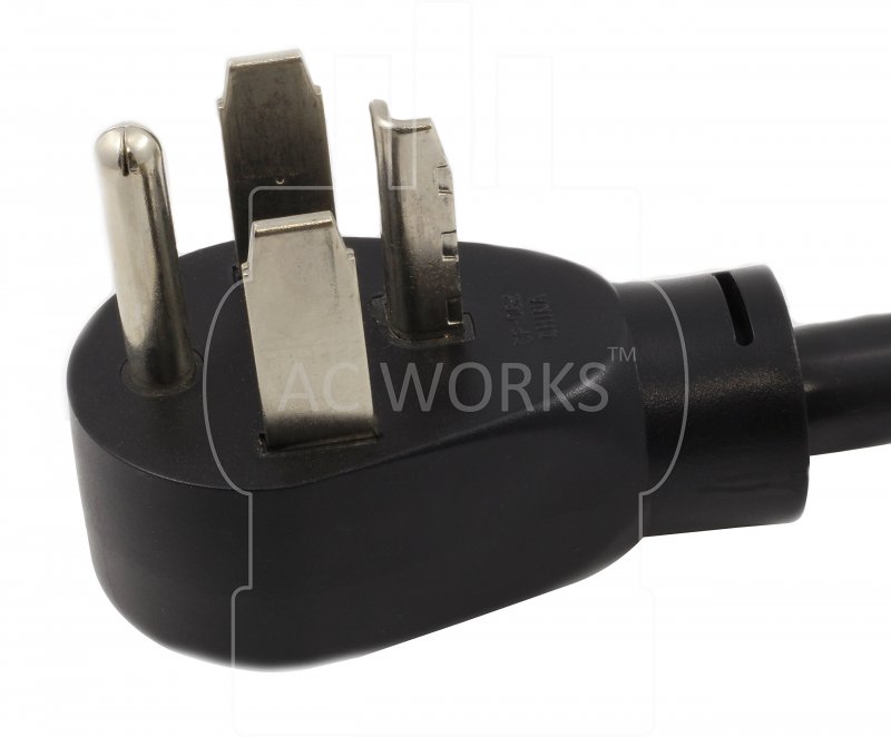 Ac Works 30 Amp 4-prong Dryer Wall Outlet Adapter To 3-prong 30a Plug