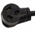 Ac Works 30 Amp 4-prong Dryer Wall Outlet Adapter To 3-prong 30a Plug