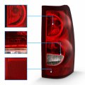 Amerilite For 1999-2002 Chevy Silverado 99-06 Gmc Sierra Red Replacement Tail Lights Pair Passenger Driver Side