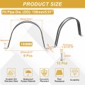 6pcs 150mm 5-15 16 Cable Clamp 304 Stainless Steel Rubber Coated Cushion Insulated Clamps U Holder Pipe Strap With M4x20mm