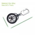 K-kang 2pcs Creative Auto Model Wheel Rim Rotatable Keychain Tyre Car