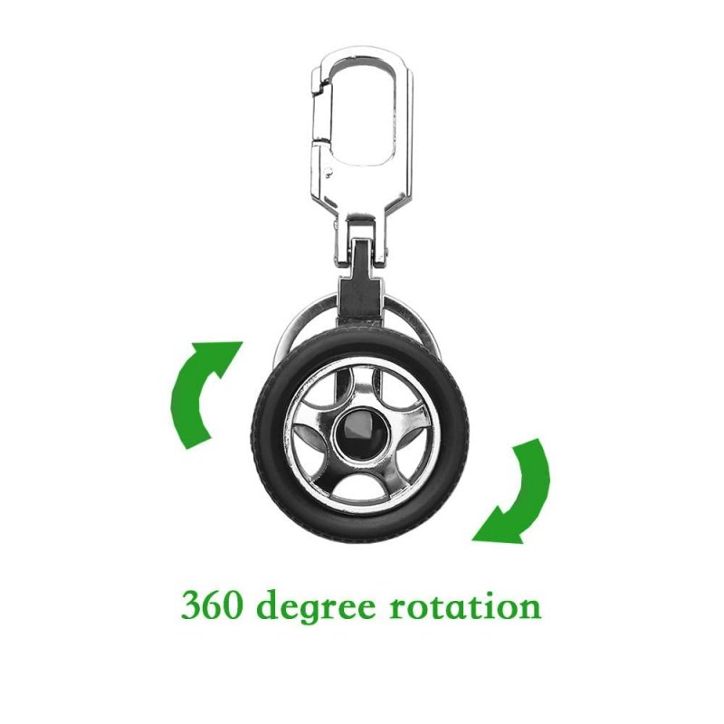K-kang 2pcs Creative Auto Model Wheel Rim Rotatable Keychain Tyre Car