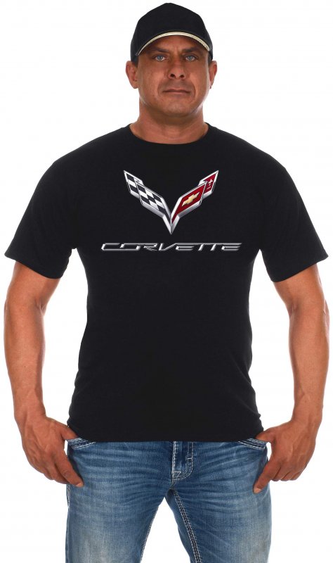Jh Design Group Men S Chevy Corvette C7 Crew Neck T-shirt In Black Gray Red 3x Tee 1