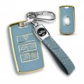 Blue Soft Tpu Key Fob Cover With Keychain For Land Rover Range Evoque Sport Vogue Discovery And Jaguar E Pace I Xe Xj Xf 