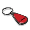 Dodge Charger Classic Teardrop Keychain Red Dome Dark Gunmetal Metal With Logo Graphic 2 13 In X 1 25 Modern Style Accessory