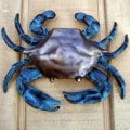 Blue Crab Door Knocker Solid Antiqued Brass Nautical Decor By Treasuregurus Llc 