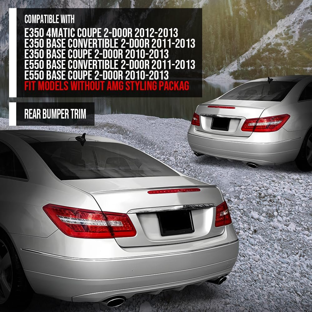 Rear Bumper Trim Pair For Benz E350 E550 Base Convertible 2-door 2011-2013 Fit Coupe 2010-2013 2078852121 2078852221 Silver