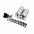 Httmt- Chrome Spike Frame Slider Crash Protector Aluminum Compatible With 03-04 Kawasak Zx6r Zx6rr P N Mt290-027-cd