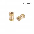 Uxcell Knurled Insert Nuts M2 5 X 6mm L 3 5mm Od Female Thread Brass Embedment Assortment Kit 100 Pcs