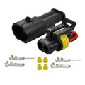 12 Kit 2 Pin Way Waterproof Electrical Connector With Crimping Tool1 5mm Series Terminals Heat Shrink Quick Locking Wire 