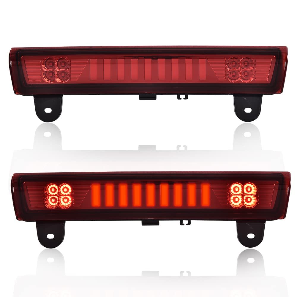 Rear Third 3rd Led Brake Light For 2000-2006 Chevy Suburban 1500 2500 Tahoe Gmc Yukon Xl 15170955 Red Lens Chrome Housing
