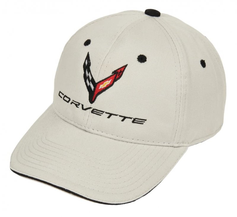 C8 Corvette Hat Next Generation Structured Contrast Cap Light Gray