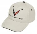 C8 Corvette Hat Next Generation Structured Contrast Cap Light Gray