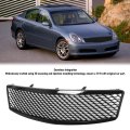 Front Bumper Hood Grille Gloss Black Abs Mesh For G35 4 Door Sedan 2003 2006 With Redesign Style Sporty Visual Appeal