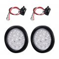 Astra Depot 2pcs Red 4 Round Led Brake Stop Tail Light Kit Grommet Wiring Plug Clear Lens For Ute Utv Rv Truck Long Vehicle 2x