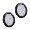 Astra Depot 2pcs Red 4 Round Led Brake Stop Tail Light Kit Grommet Wiring Plug Clear Lens For Ute Utv Rv Truck Long Vehicle 2x
