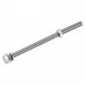 Uxcell M8 X 130mm Hex Head Screws Bolts Nuts Flat Lock Washers Kits 304 Stainless Steel Fully Thread Hexagon 5 Sets