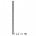 Uxcell M8 X 130mm Hex Head Screws Bolts Nuts Flat Lock Washers Kits 304 Stainless Steel Fully Thread Hexagon 5 Sets
