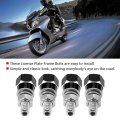 License Plate Screws 4pcs Universal Motorcycle Frame Bolts For Fastening Car Tag Holder Black