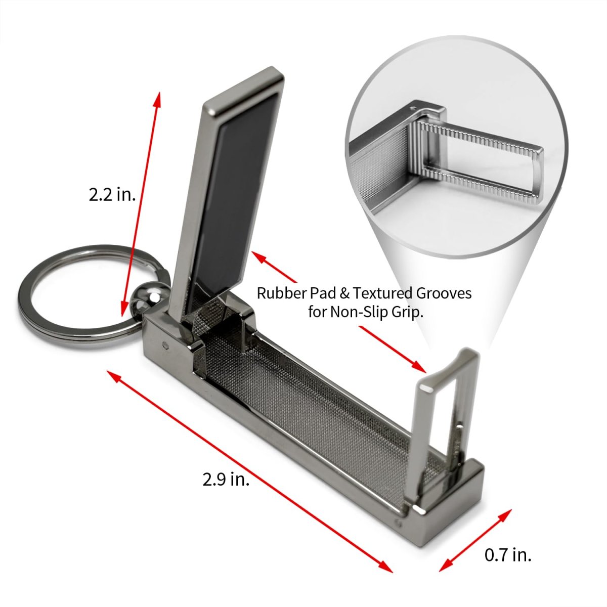 Ford St Multifunction Cell Phone Stand Purse Bag Hook Table Hanger Foldable Gunmetal Gray Key Chain