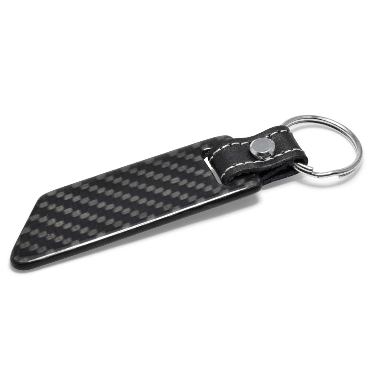 Chevrolet Corvette C8 Z06 Black Real Carbon Fiber Blade Style With Leather Strap Key Chain Keychain Official Licensed