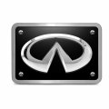 Ipick Image Made For Infiniti 3d Chrome Logo On Black Billet Aluminum 2 Inch Tow Hitch Cover
