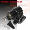Power Steering Gear Box Assembly With Pitman Arm Compatible Ford Cross Street Hot Rat Rod 1923-1948 Steel Painted Black