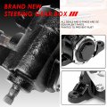 Power Steering Gear Box Assembly With Pitman Arm Compatible Ford Cross Street Hot Rat Rod 1923-1948 Steel Painted Black