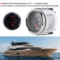 Qiilu 52mm 2in Up-dn Boat Trim Gauge 0-190ohm Marine Kit Signal Tilt Indicator Red Backlight Black Dial
