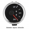 Qiilu 52mm 2in Up-dn Boat Trim Gauge 0-190ohm Marine Kit Signal Tilt Indicator Red Backlight Black Dial