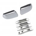 Triple Chrome Plated Top Half Mirror And Handle Covers For 2015 To 2020 Chevy Tahoe Suburban Fits Models With 4 Smart Buttons 