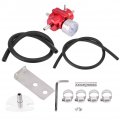 Universal Fuel Pressure Regulator Kit Gas Oil Injection With 0-140 Psi Gauge Adjustable Aluminum Red 