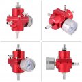 Universal Fuel Pressure Regulator Kit Gas Oil Injection With 0-140 Psi Gauge Adjustable Aluminum Red