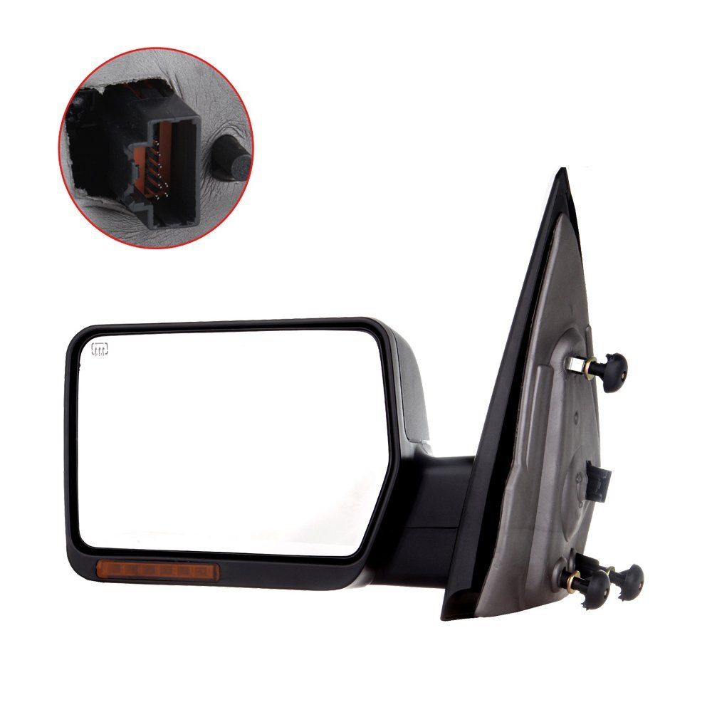 Tow Mirror Driver S Side Suitable For 2004 2005 2006d For F150 Pickup Truck With Power Adjusted Heated Turn Signal Light Black