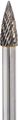 Drill America Dul Series Solid Carbide Bur Double Cut Sg2 Tree Pointed End 1 4 Shank 56 Head Diameter 3 Cutting Length Pack Of 