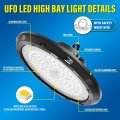 Willpower Ufo Led High Bay Light 100w 10000lm Eqv 400w Mh Hps Garage Ceilings 6000k White Shop Light Ip65 Commercial Area