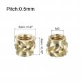 Uxcell Knurled Insert Nuts 50pcs M3 X 4mm L 5mm Od 3d Printing Brass Female Threadeds Heat Set Insert Embedment