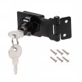 2 5-inch Keyed Hasp Locks Zinc Alloy Twist Knob Locking W Screws For Door Cabinet Different Black 