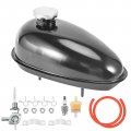 Trkimal Upgrade Metal Fuel Gas Tank With Petcock Cap For 49cc 50cc 60cc 66cc 80cc Engine Motorized Bicycle Black Bike Motor