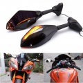 Led Turn Signal Side Mirrors For Honda Cbr600 Yamaha Yzf R6 Suzuki Gsxr And Kawasaki Zx6r Gloss Black With Smoke Lens Left 