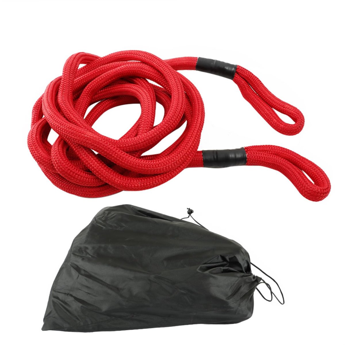 Kinetic Recovery Rope 7 8 In X 30 Ft 30000lbs Heavy Duty Nylon Towing Snatch For Trucks And Large Suvs Offroad Vehicles Red