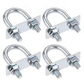 Round U-bolts 4 Sets 0 87 22mm Inner Width 56mm Length Steel M8 With Nut Plate 