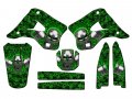 1996-1998 Kx 250 Flaming Gearhead Green Senge Graphics Base Kit For Kawasaki 