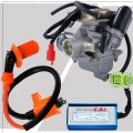 Glenparts 24mm 150cc Carburetor For Gy6 4 Stroke Engines Electric Choke Motorcycle Scooter 152qmj 157qmi With 6 Pin Racing Cdi