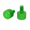 Uxcell Computer Graphics Card 6-32 Flat Head Knurled Thumb Screws Green 4pcs