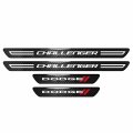 Ipick Image Compatible With Dodge Challenger Black Real Carbon Fiber 4 Pcs Universal Car Door Sill Step Protector Kick Plates