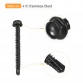 Uxcell 8 X 1-3 4 Hex Washer Head Self Drilling Screws 30pcs 410 Stainless Steel Sheet Metal Tapping For Wood Black