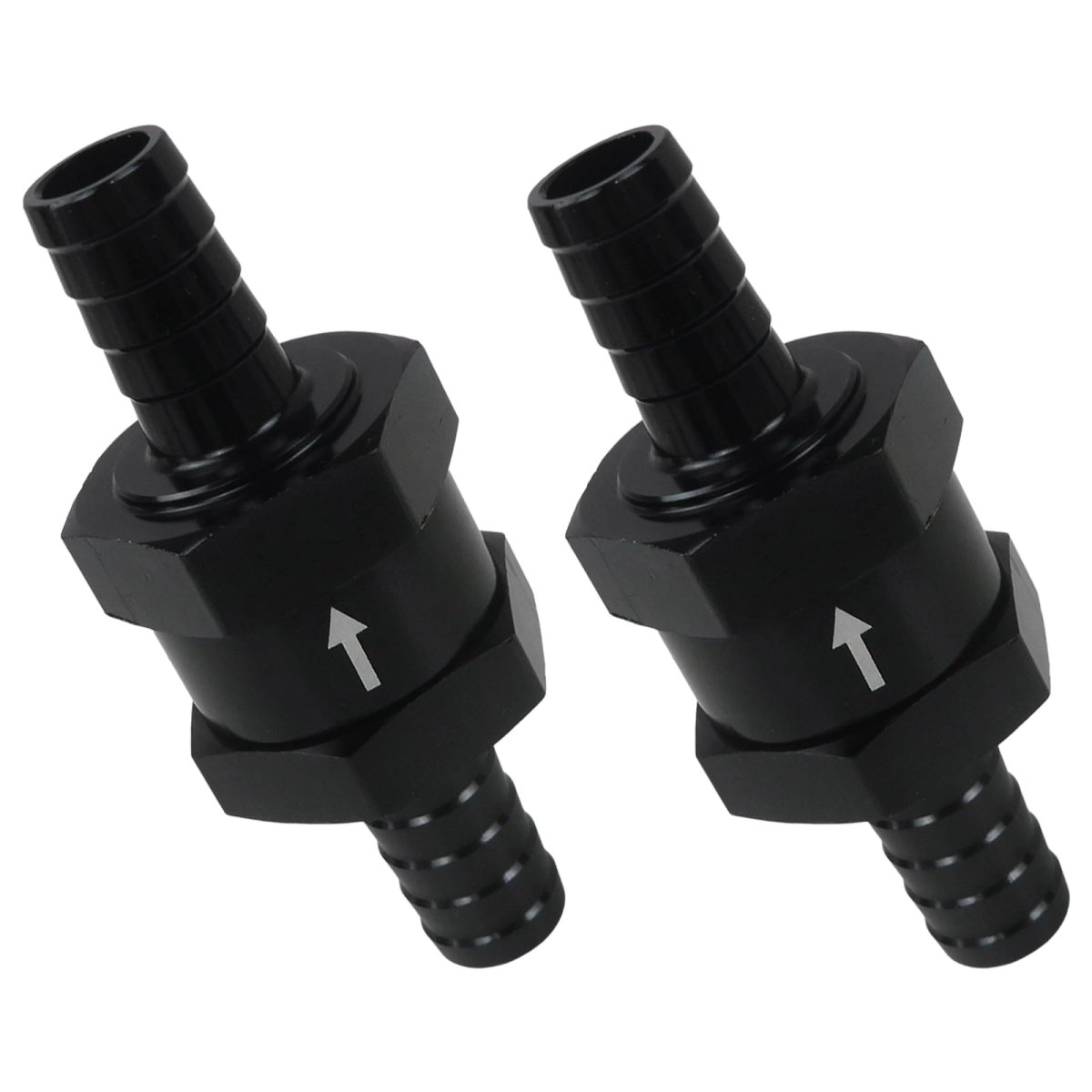 3 8 In 10mm Od Non Return One Way Inline Check Valve Fitting 6061 T6 Aluminum Alloy Black 2 Pack